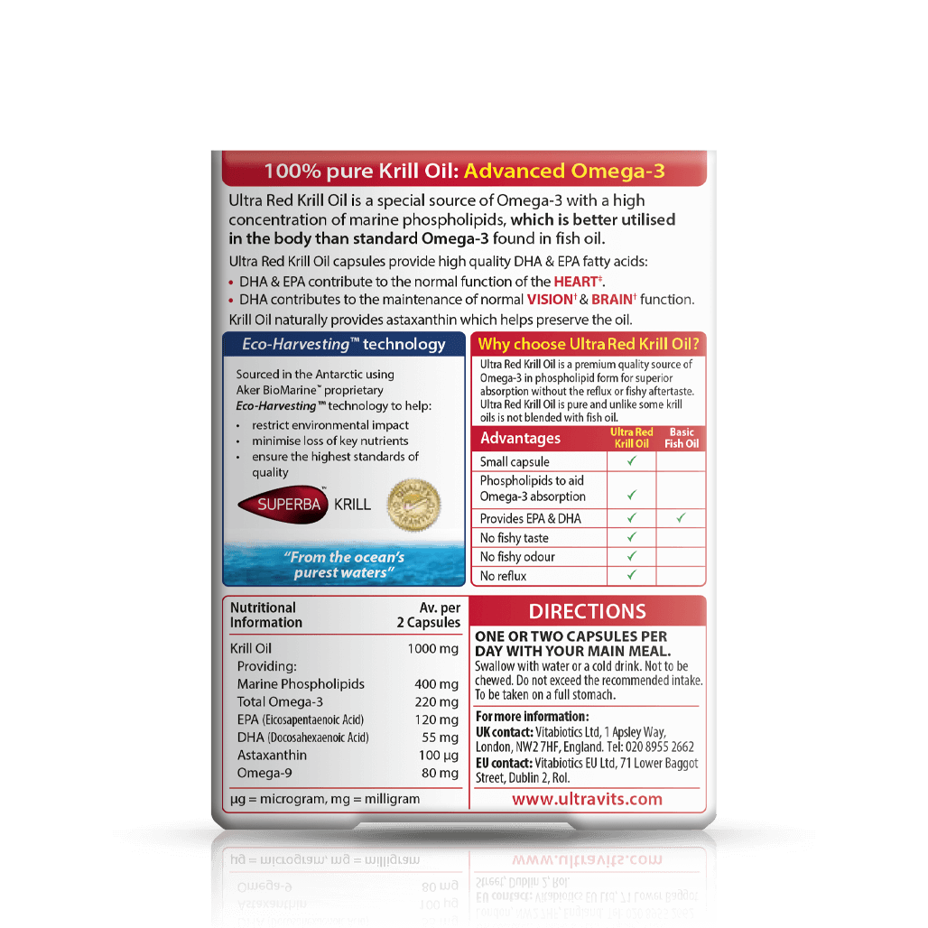 Ultra Red Krill Oil Red Krill Oil Capsules Vitabiotics