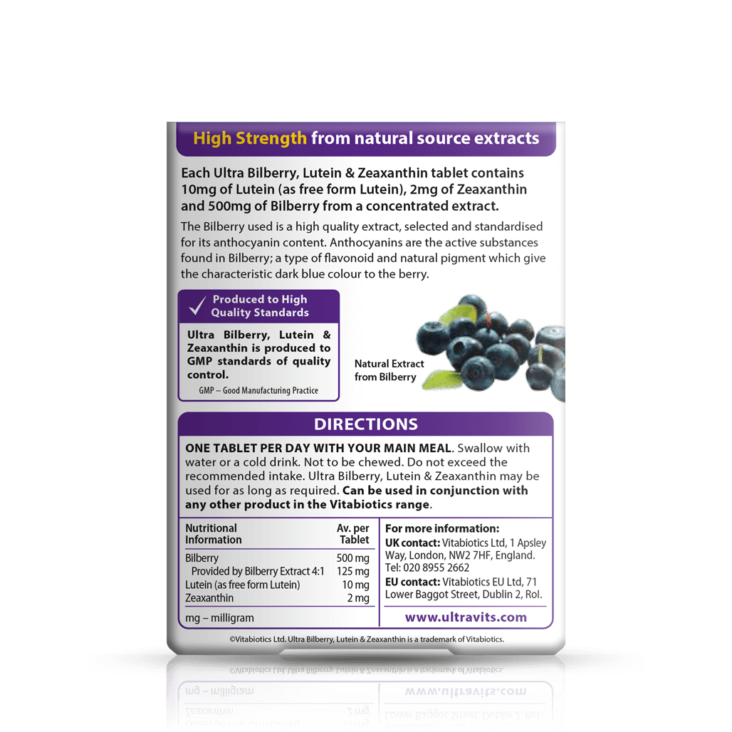 Ultra Bilberry, Lutein & Zeaxanthin Supplement Vitabiotics®