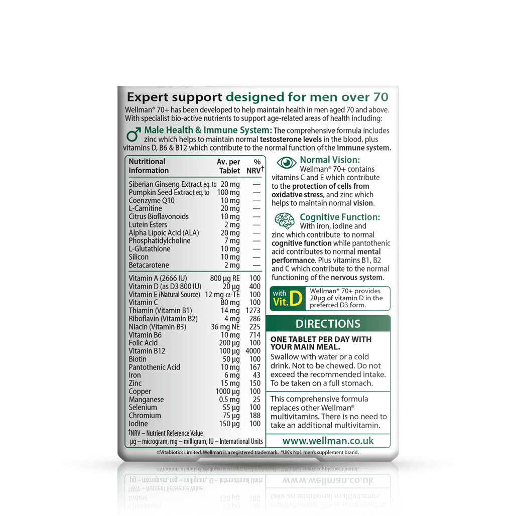 Wellman 70 By Vitabiotics Daily Supplement For Men wellman-70-by-vitabiotics-daily-supplement-for-men