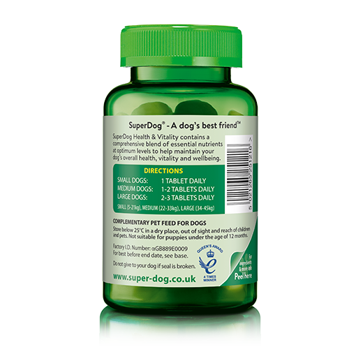 Vitabiotics SuperDog Health & Vitality 60 Chewable Tablets