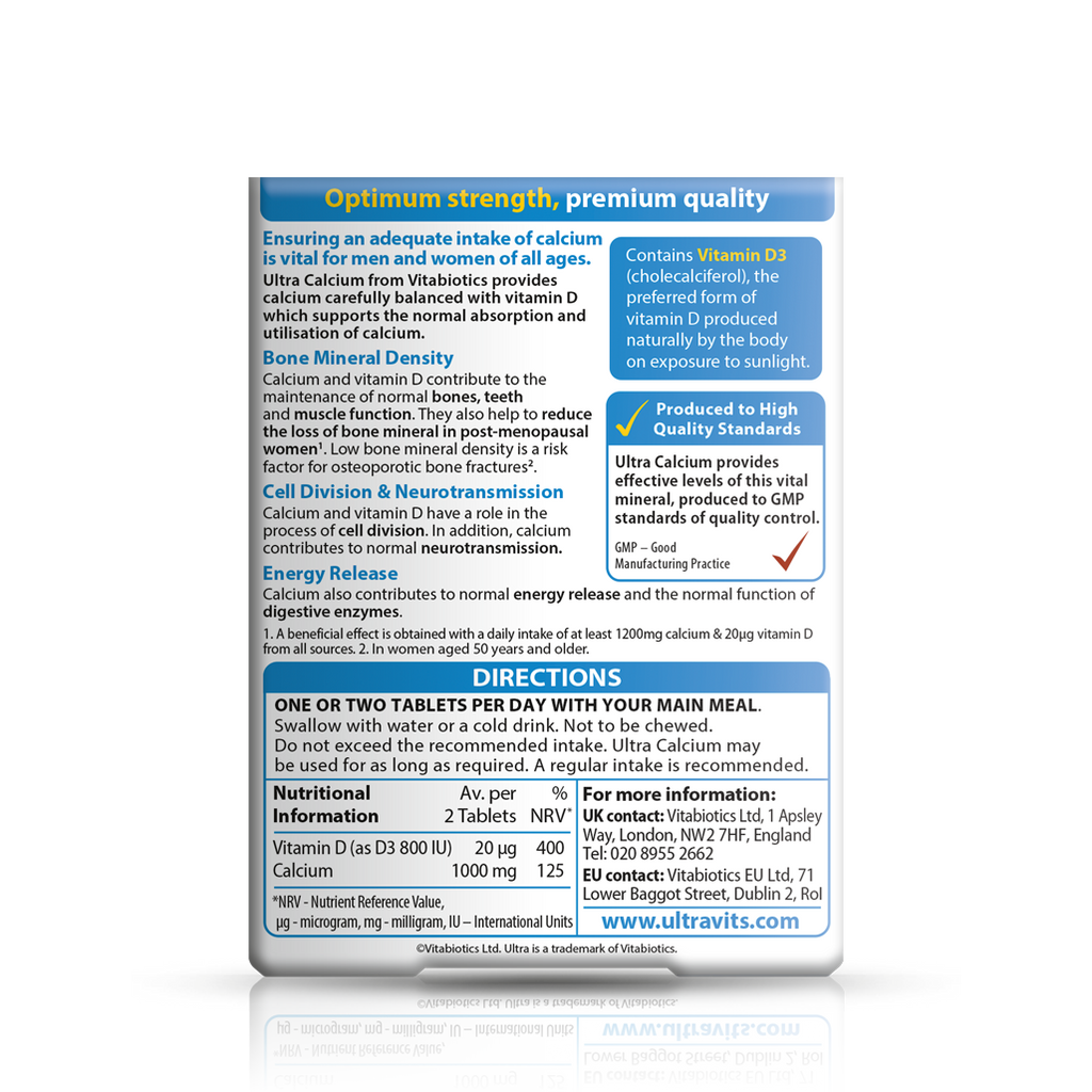 Ultra Calcium Tablets | With Vitamin D | Vitabiotics
