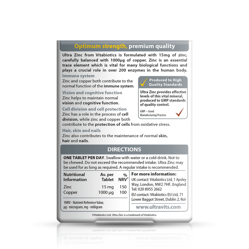 Ultra Zinc | Zinc Tablets | Vitabiotic®