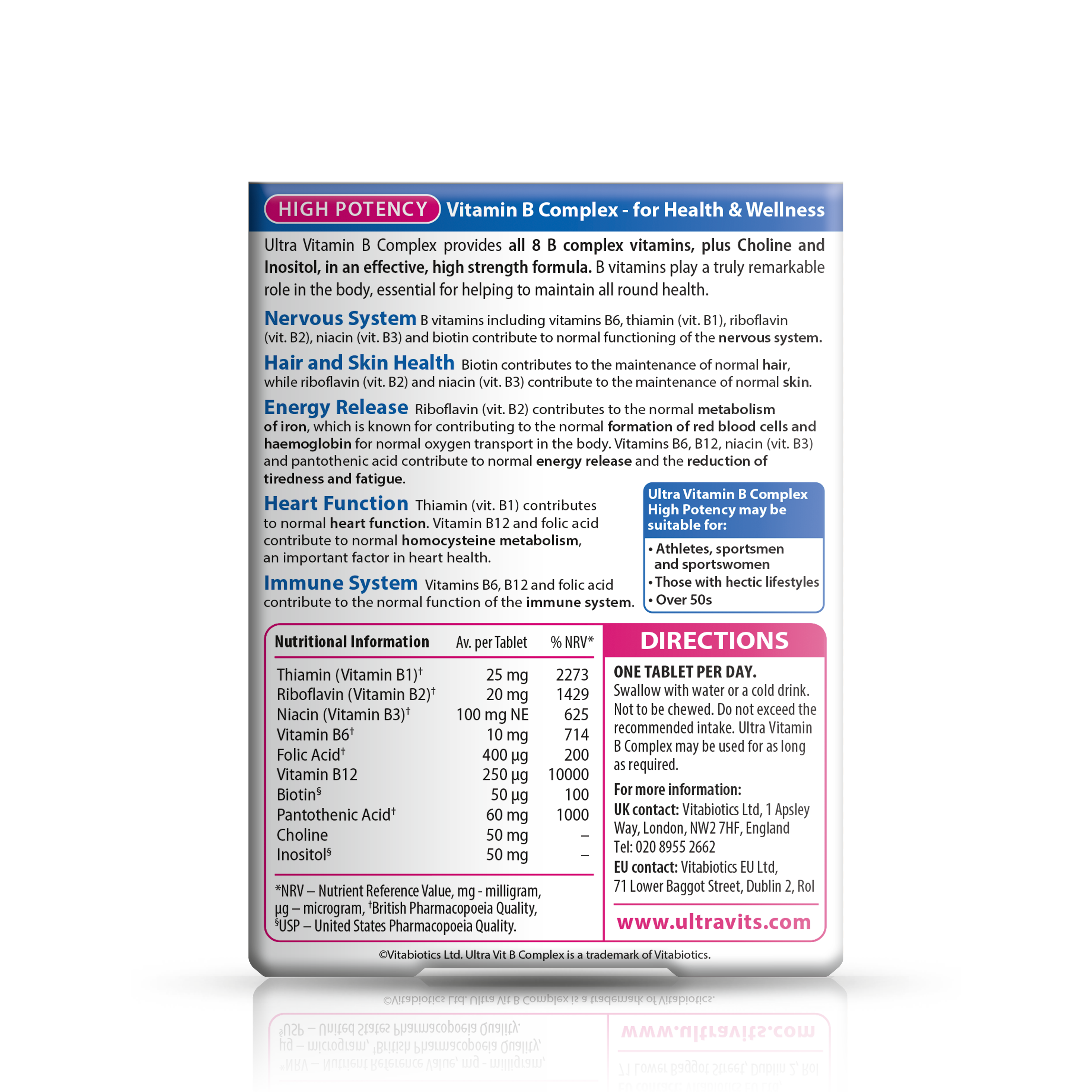 Ultra Vitamin B Complex High Potency Vitamin B Tablets Vitabiotics