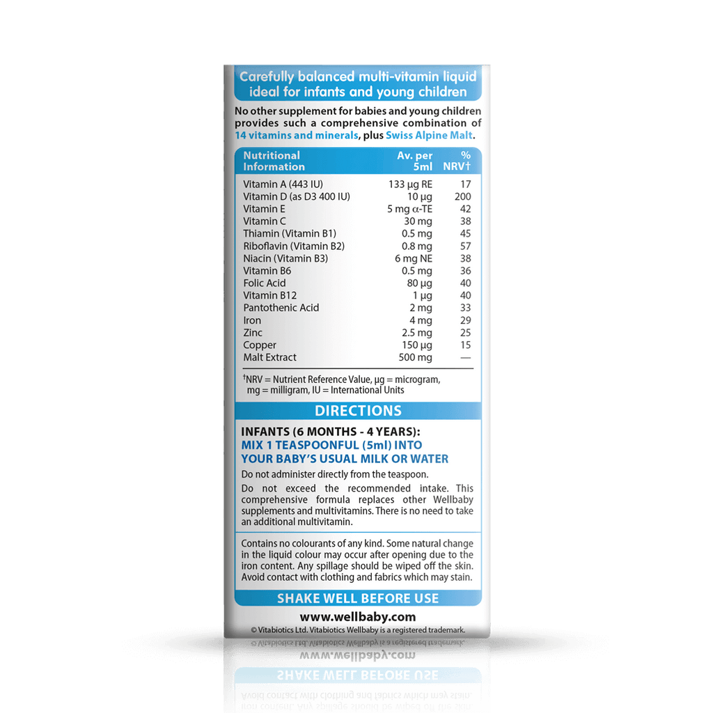 Wellbaby Multivitamin Liquid Back