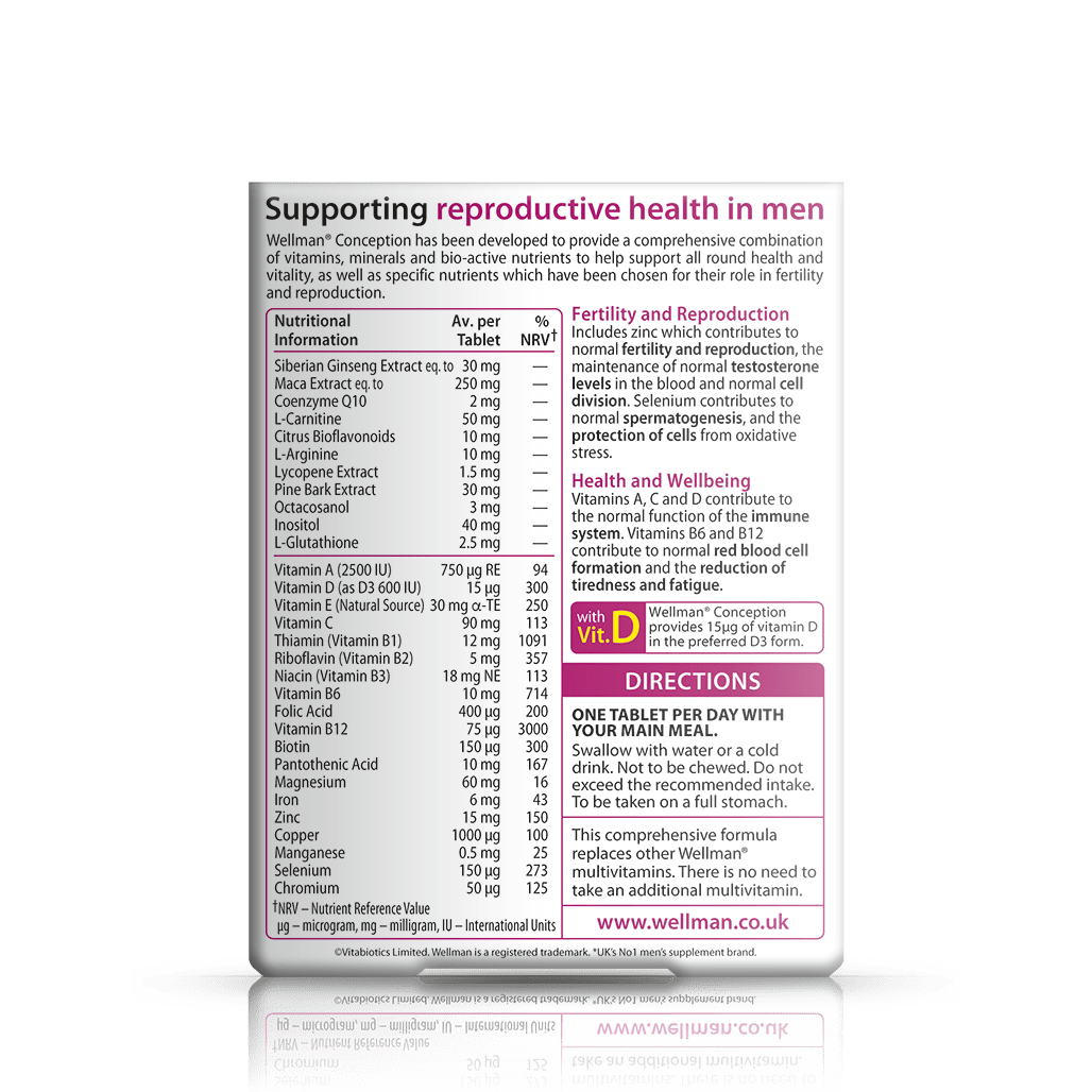 Wellman® Conception Tablets For Men | By Vitabiotics